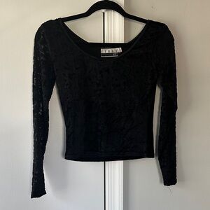 Ann Tjian for Kenar Velvet Black Long Sleeve Top 🖤 Size S